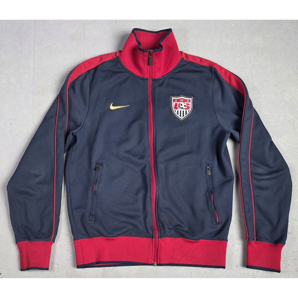 USMNT USA Soccer Nike Full Zip Track Jacket SMALL Blue Red Gold Training